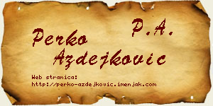 Perko Azdejković vizit kartica